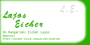 lajos eicher business card